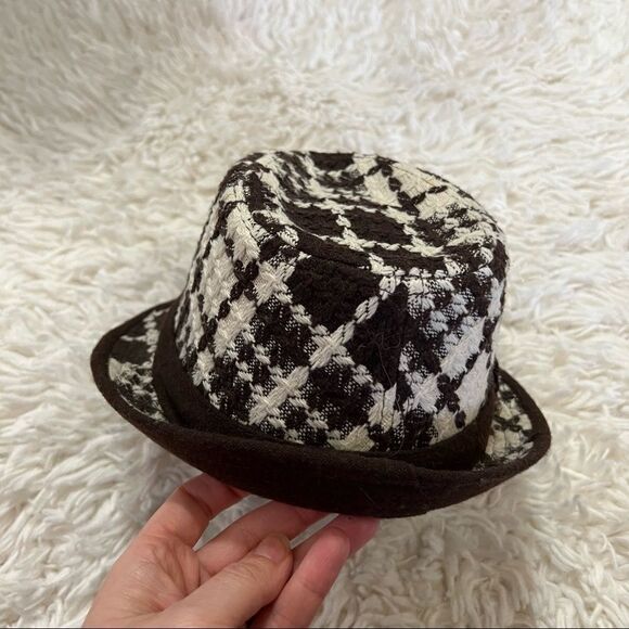 Scala Pronto brown and white fedora hat with bow NWOT - Picture 7 of 9